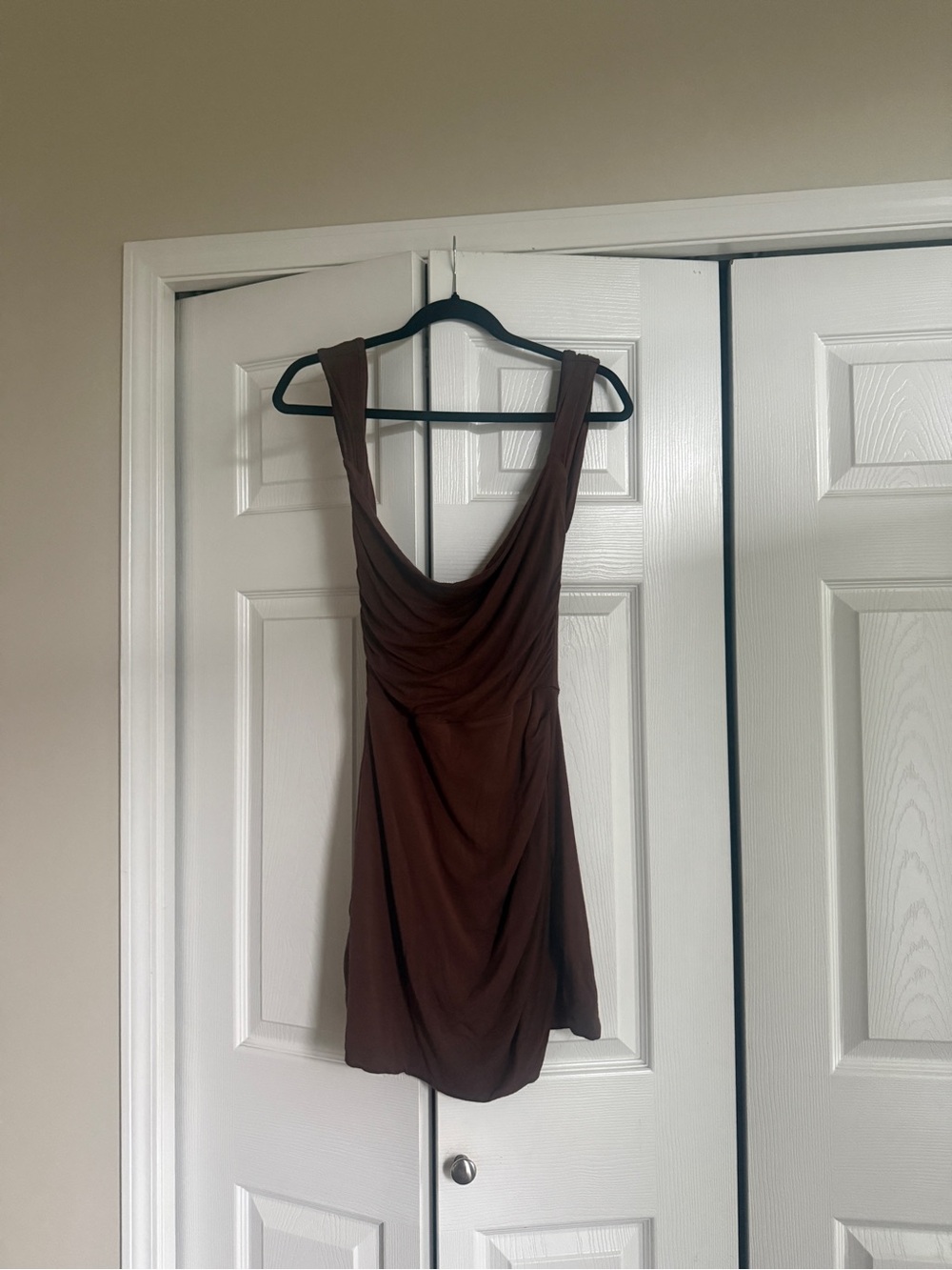 Babyboo Brown Draped Mini Dress